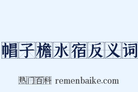 帽子檐水宿反义词是什么意思的图片